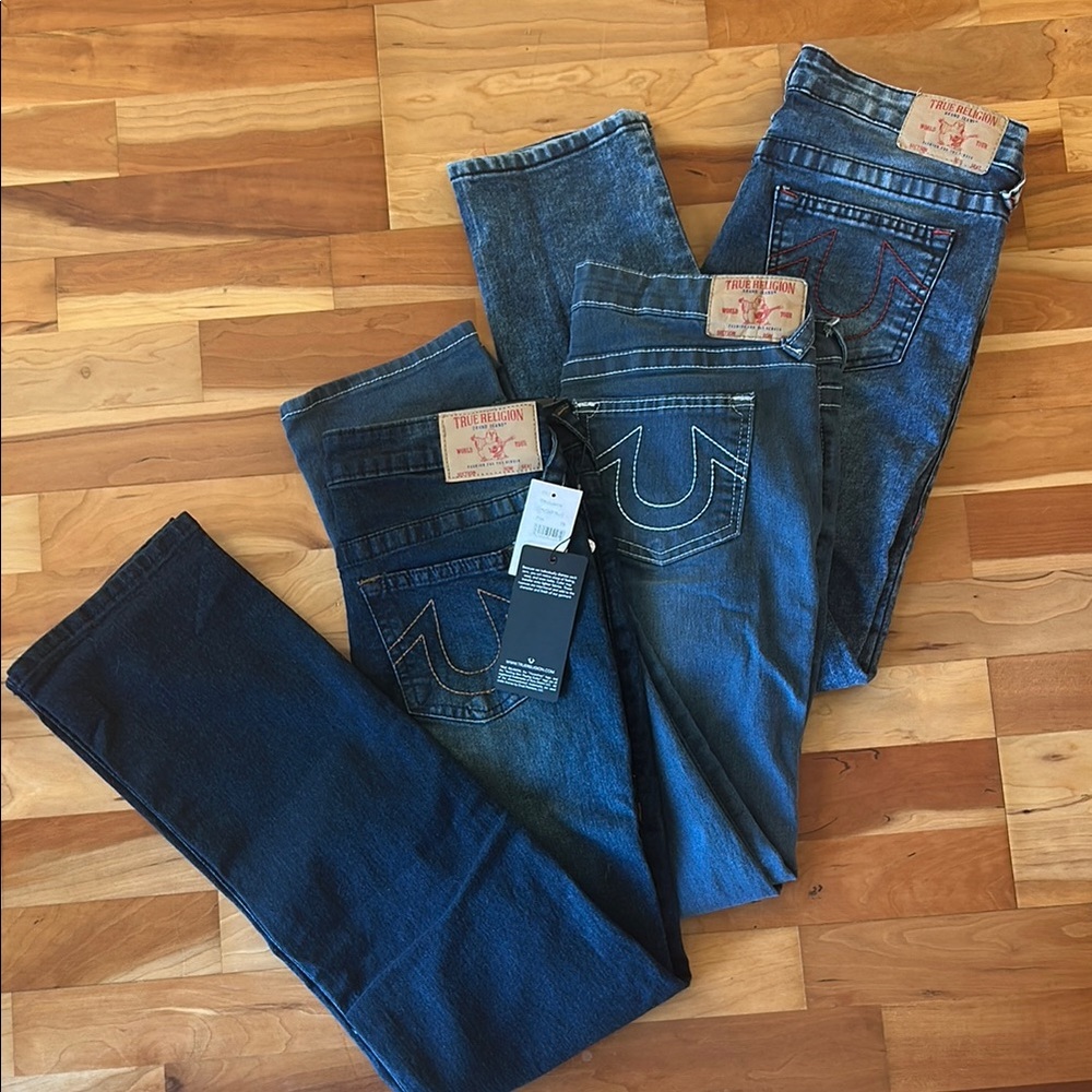 Boys True Religion Trio of Blue Denim Jeans